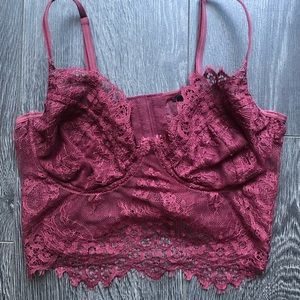 Maroon lace bralette